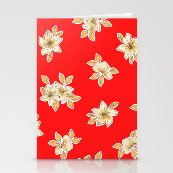 Flower in Red Stationery Cards