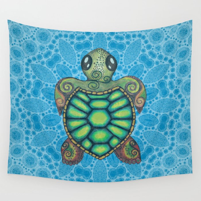 Baby Sea Turtle Wall Tapestry