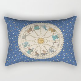 Vintage Astrology Zodiac Wheel Rectangular Pillow