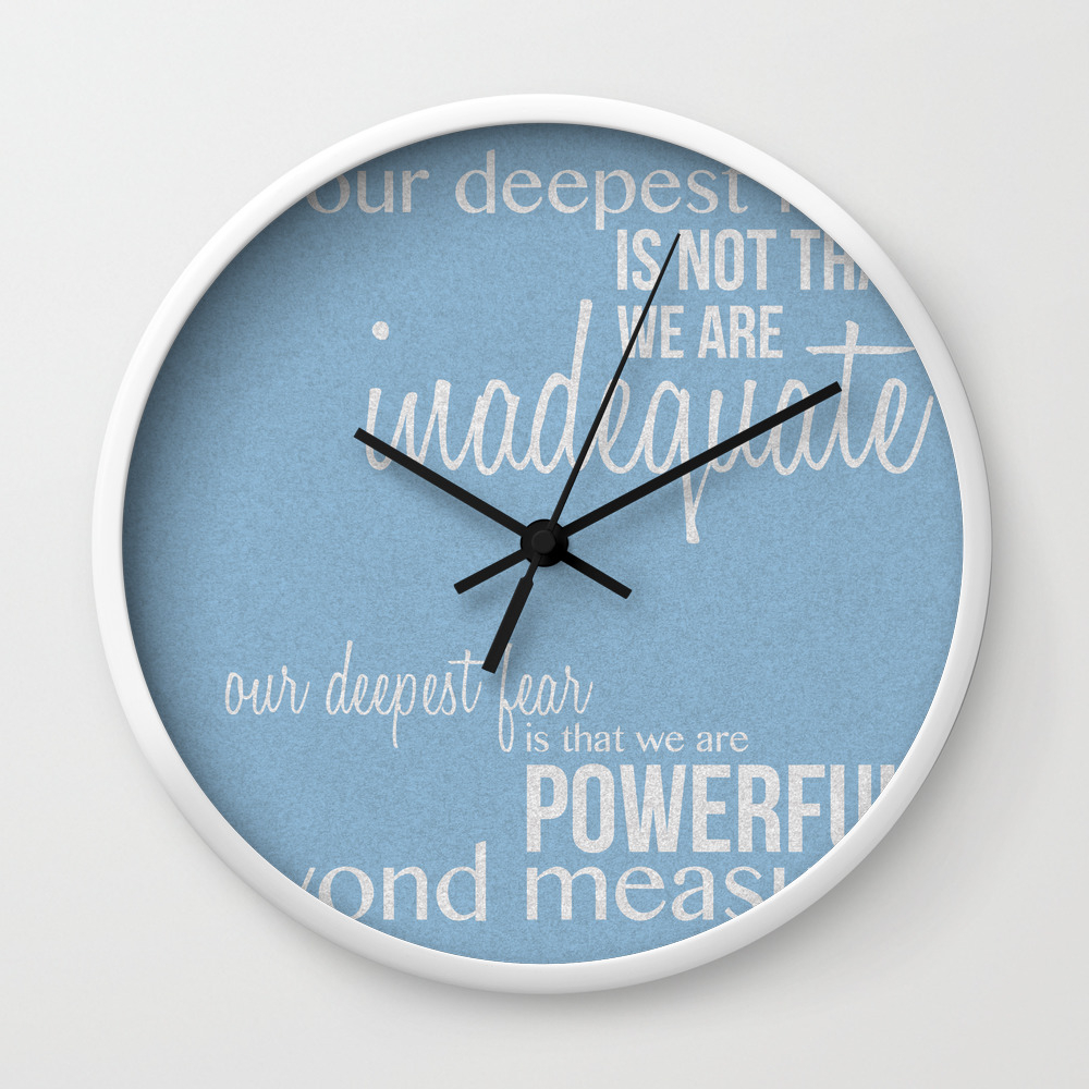 Our Deepest Fear Coach Carter Quote Poster Wall Clock By Ehhdesign Society6