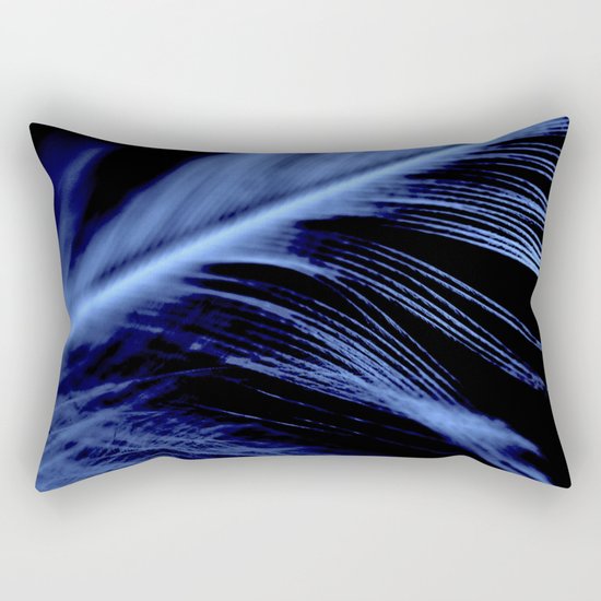 Blue Feather close up Rectangular Pillow