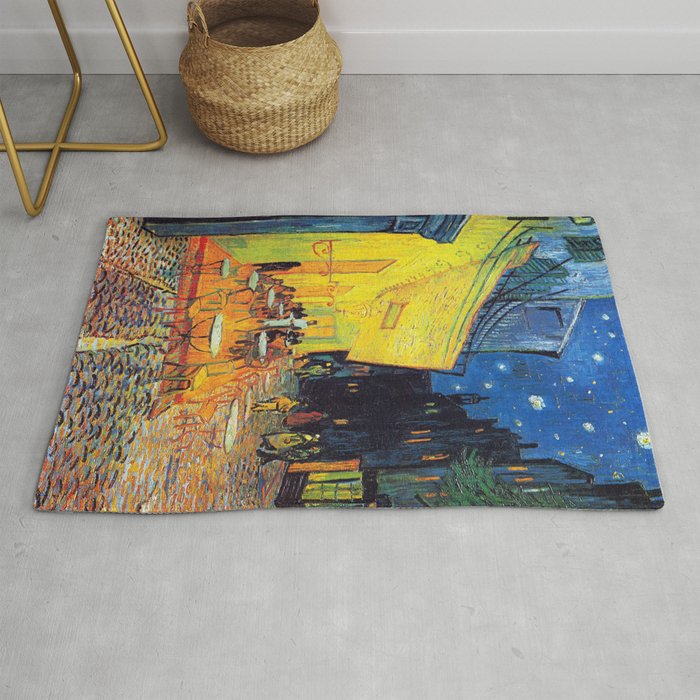 Vincent Van Gogh - Cafe Terrace at Night (new color edit) Rug