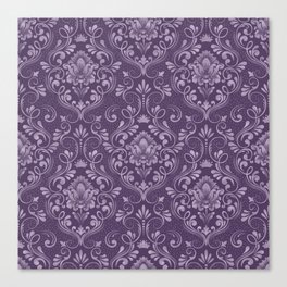 Damask Pattern with Glittery Metallic Accents Canvas Print