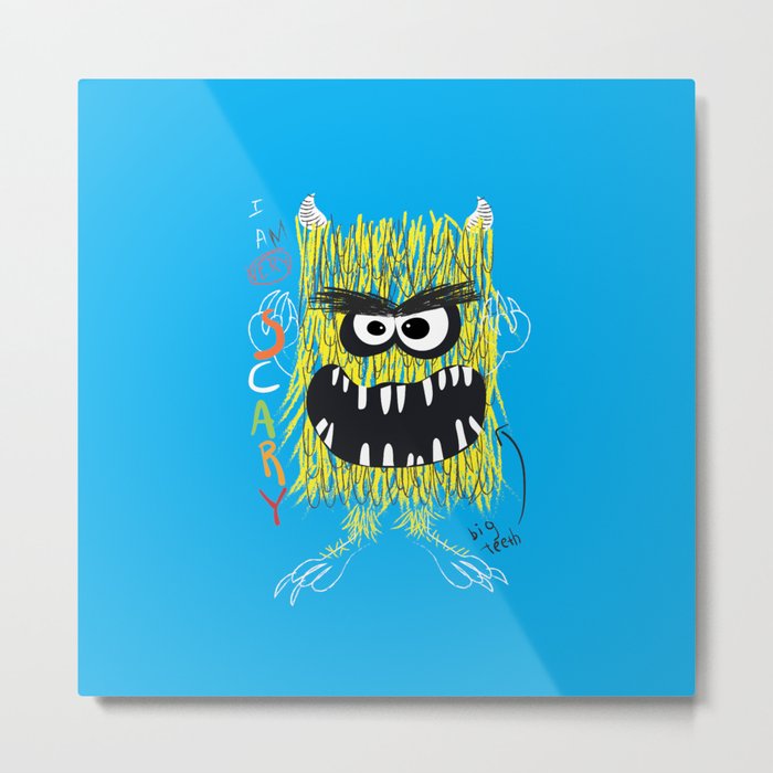 Monster, Monster with big teeth, boy art, kids art Metal Print