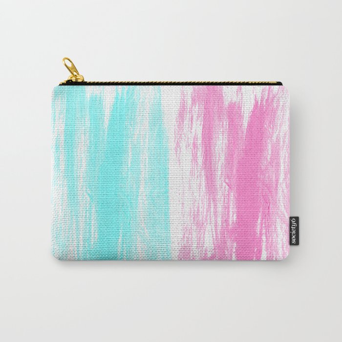 Summer Brushstrokes painting boho modern minimal abstract neon painting cool beach socal vibe Carry-All Pouch