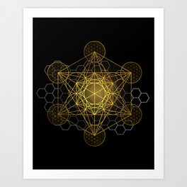 Sacred Geometry Metatrons Cube  Art Print