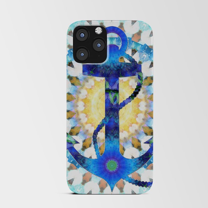 Blue Mandala Anchor Beachy Art iPhone Card Case