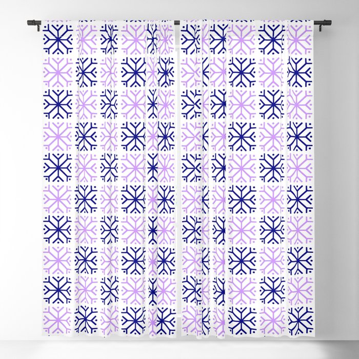 snowflake 17 For Christmas purple and blue Blackout Curtain