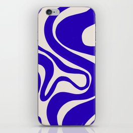 Bold Blue Liquid Swirl Contemporary Pattern iPhone Skin