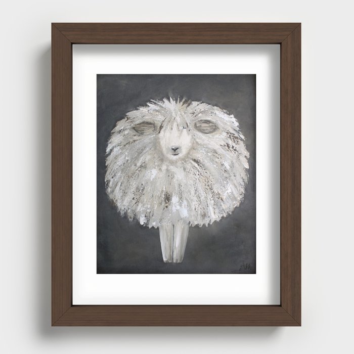 Wooly Sheep Recessed Framed Print