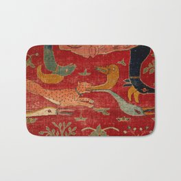 Animal Grotesques Mughal Carpet Fragment Digital Painting Bath Mat