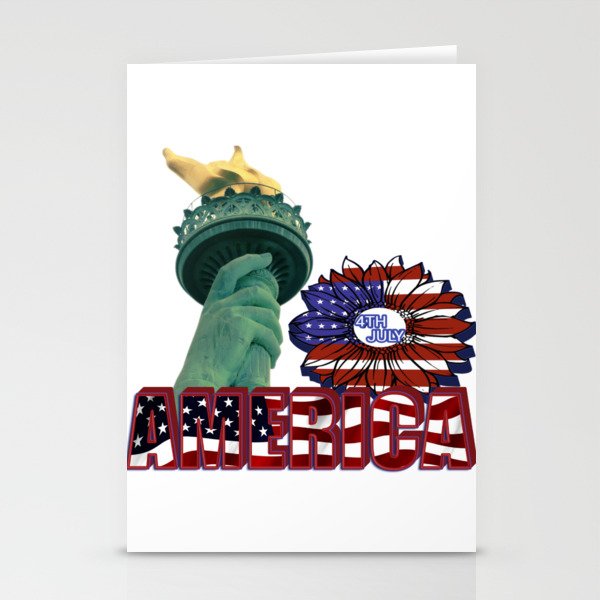American Statue of liberty and wreath  Stationery Cards
