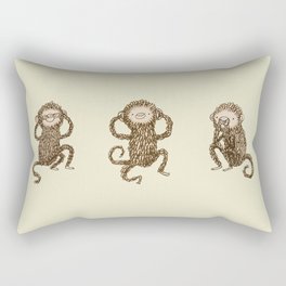 Three Wise Monkeys Rectangular Pillow