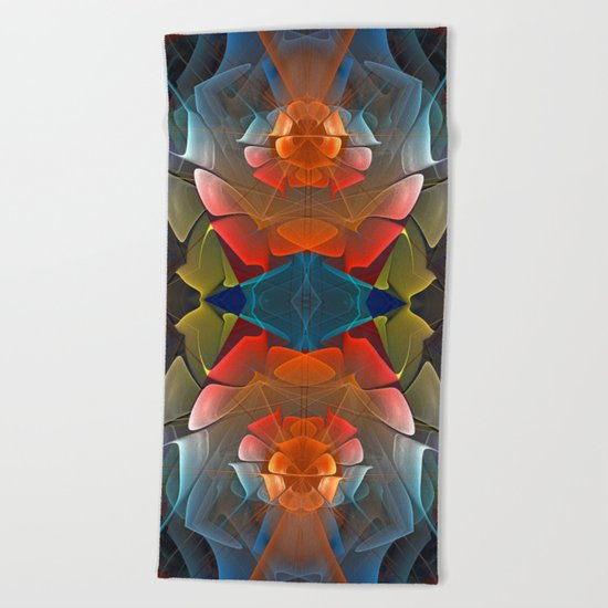 Colourful unfolding fantasy abstract Beach Towel
