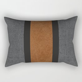 Nordic Mid Century Modern Chic Faux Leather Rectangular Pillow