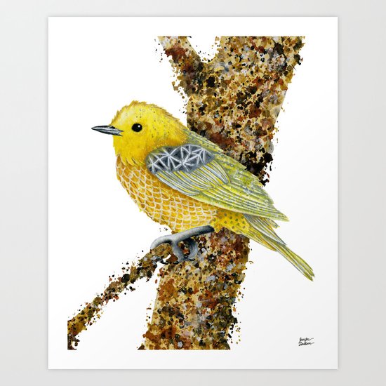 Yellow Warbler Tilly Art Print