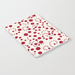 Red Dark Raspberry Spiral Dots Pattern Notebook
