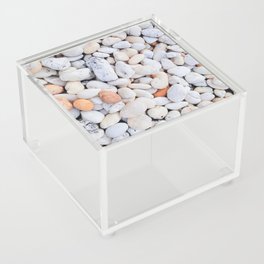 Zen White Beach Pebbles Acrylic Box