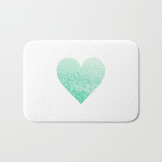 SEAFOAM HEART Bath Mat