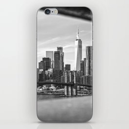 New York City Skyline | Views From the Bridge | Black and White Travel Photography iPhone Skin