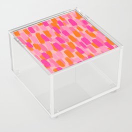 Abstract, Paint Brush Effect, Orange and Pink Acrylic Box