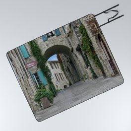 France Photography - Street From A Town In Vézénobres Picnic Blanket