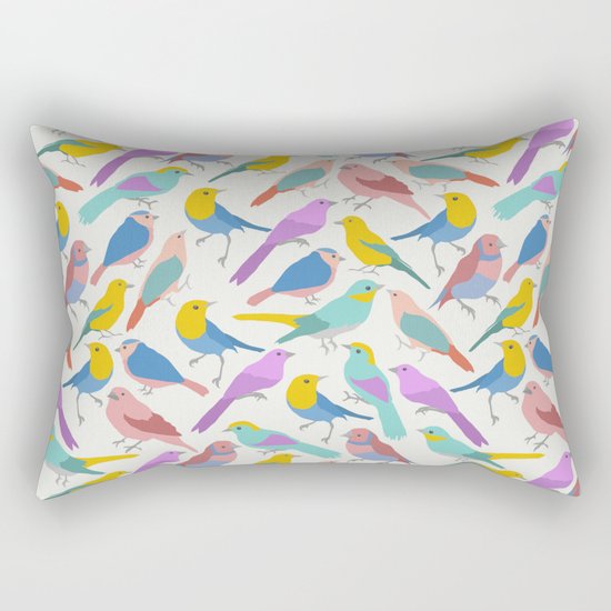 Dazzling Colored Bird Pattern Rectangular Pillow