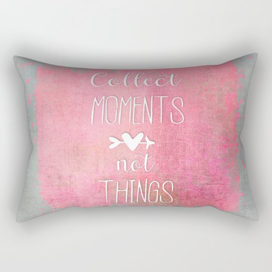 Collect Moments watercolor typography quote Rectangular Pillow