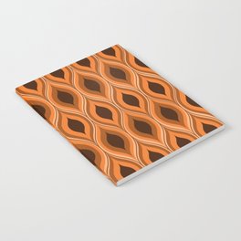 Classic Retro mid century orange and brown ogee pattern  Notebook