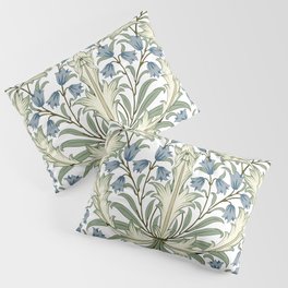 William Morris Vintage Bluebell Floral Blue Green & White  Pillow Sham