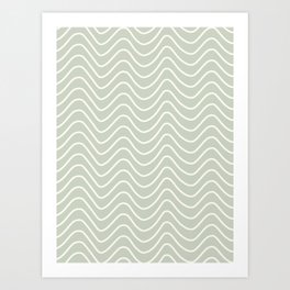 Herringbone Sage Green Abstract Chevron Zigzag Art Print