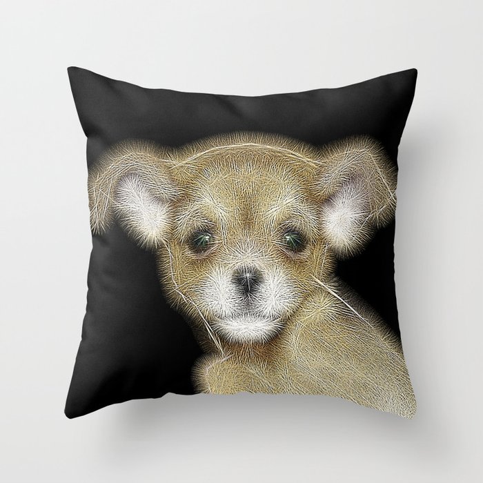 Spiked Brown Chihuahua Puppy Throw Pillow