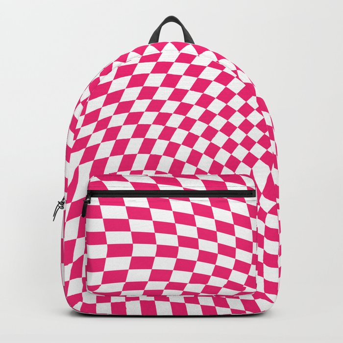 Vans pink and white checkered top backpack