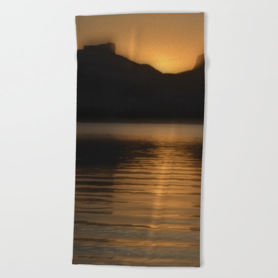 Melting gold evening Beach Towel