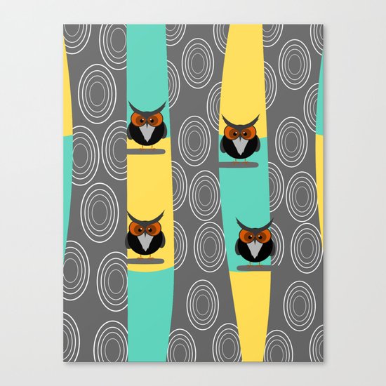 Owls in trees Canvas Print