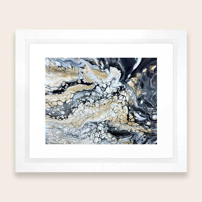 Bold Black Gold White Abstract Framed Art Print By Artcreationsbyrlamb Society6 Pottery barn teen city lights, tokyo framed art by minted, 5&quotx7, black. society6