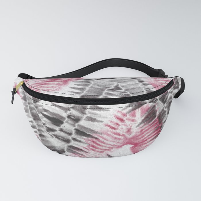 Pink Black Tie Dye Zigzag Fanny Pack