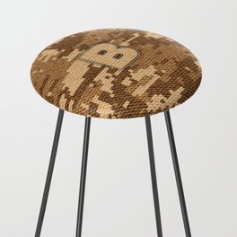 Personalized  B Letter on Brown Military Camouflage Army Commando Design, Veterans Day Gift / Valentine Gift / Military Anniversary Gift / Army Commando Birthday Gift  Counter Stool