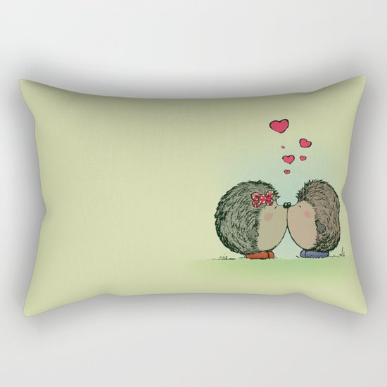 Hedgehogs in love Rectangular Pillow