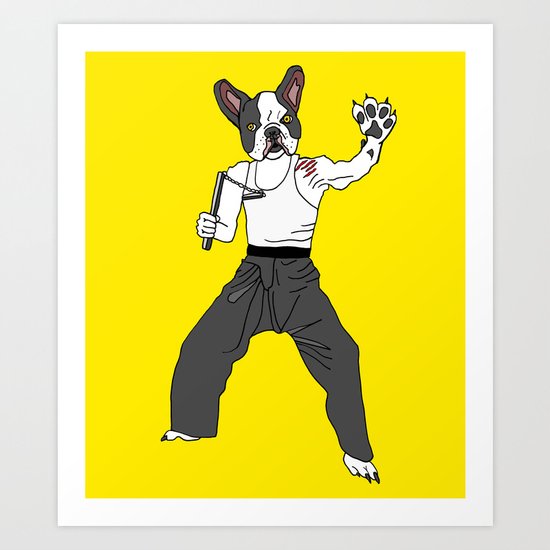 Kungfu Bulldog Lee Art Print
