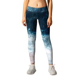 Blue Sea II Leggings | Nature, Ocean, Exotic, Relaxation, Water, Color, Sand, Travel, Waves, Adventure 