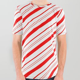 Candy Cane Stripes All Over Graphic Tee