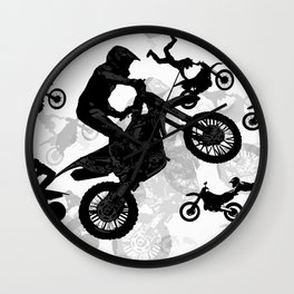 High Flying Stuntmen - Motocross Riders Wall Clock