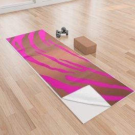 Metallic Tiger Stripes Pinks Yoga Towel