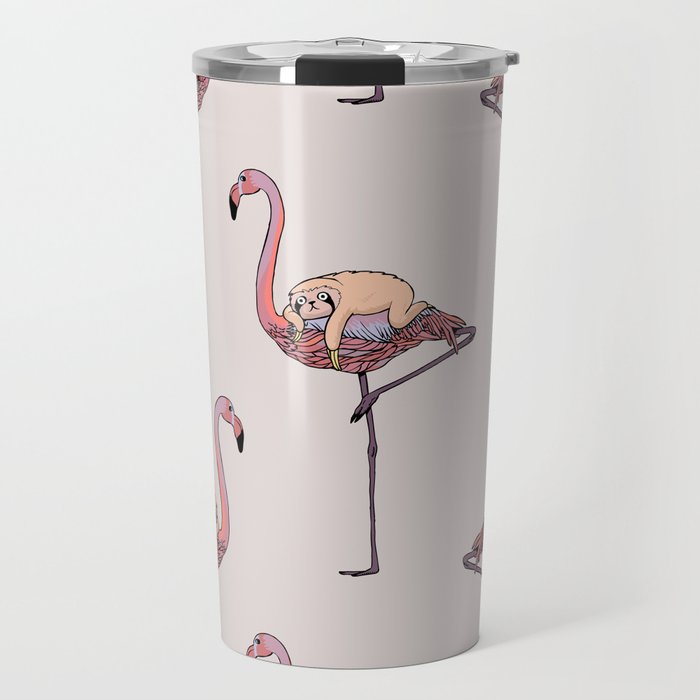 Flamingo and Sloth Travel Mug