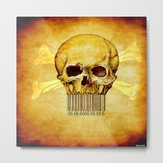Skeleton bar codes Metal Print