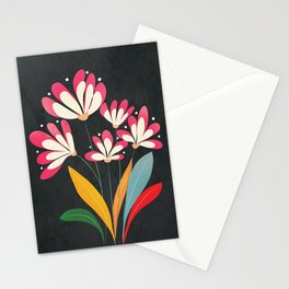 Mid-Century Abstract Flowers 06 Stationery Card