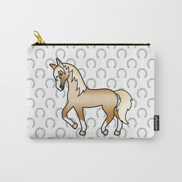 Palomino Trotting Horse Cute Cartoon Illustration Carry-All Pouch