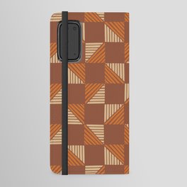 Abstract Shape Pattern 11 in Terracotta Beige Orange Android Wallet Case