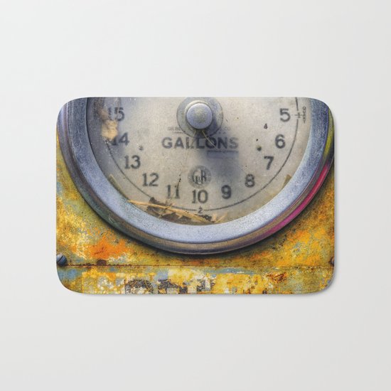 Old Petrol Pump Gauge Bath Mat